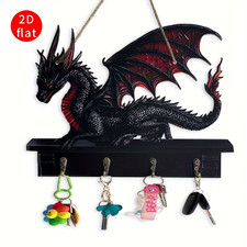 2D FLAT WOODEN DRAGON Key