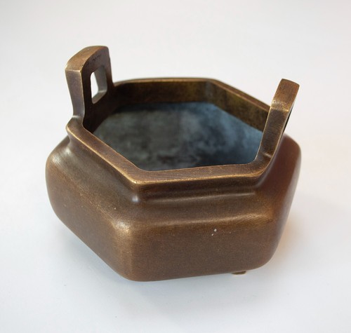 Antique hexagonal red copper