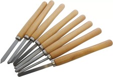 8pc WOOD LATHE CHISEL SET WOODWORKING CARVING WOODTURNING TOOLS PRO FREE P&P UK