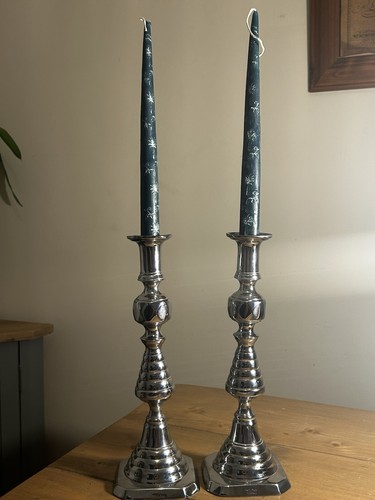 Pair antique shiny - pair, chrome