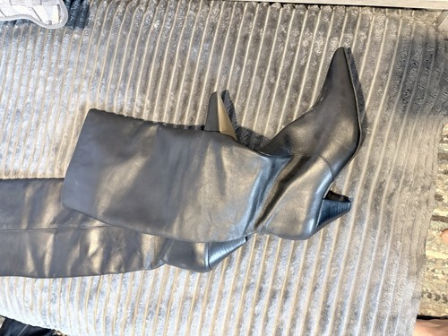 New carvela black leather knee - leather,