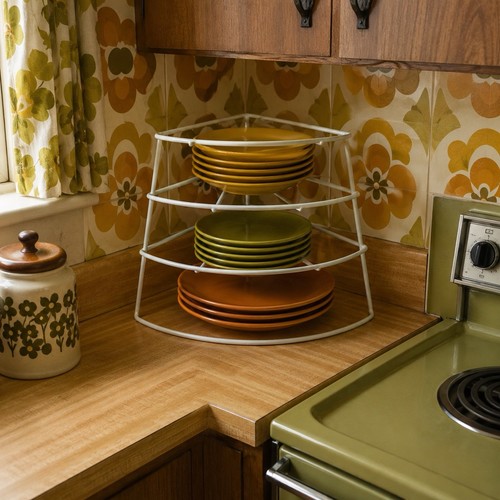 Vintage corner plate rack - plate,