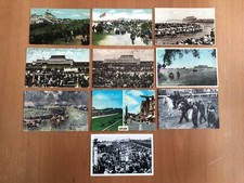 Ten vintage postcards of Epsom racecourse and The Derby