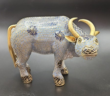 Vintage Animal Cloisonne Zodiac Ox Cattle Water Buffalo Figurine Ornament
