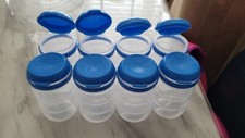 8 x Small Clear Storage Containers Ideal for Crafts, etc - Approx. 10 x 5 cm