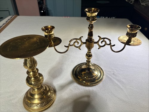 Vintage solid brass candle - solid,