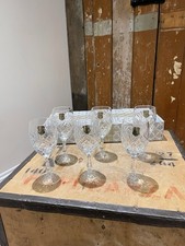 Set Of 6 Genuine Hand Cut Lead Crystal Wine Goblets Wine Glasses Boxed Poland