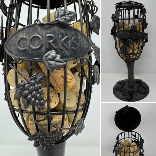 Metal wire wine glass - wine, cork