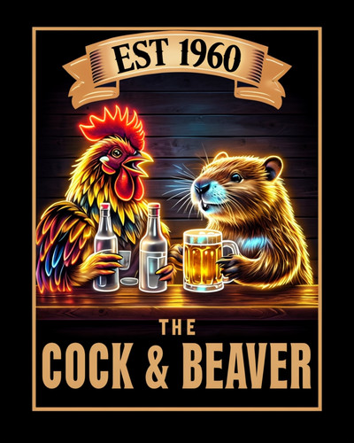 Neon look cock - look, beaver