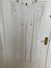 White Linen Mix Trousers