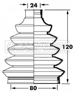 First line front outer boot - line,