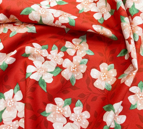 Cotton fabric pretty pink - fabric, &