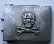 A GERMAN SKULL Death WW1- WW2  BUCKLE R.Z.M. Marked