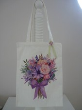 Gem art flower bouquet tote bag