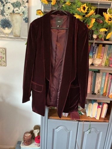 Next deep red velvet blazer - velvet,