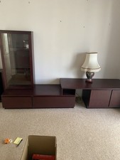 Vintage Tapley 33 burgundy oak free-standing furniture set