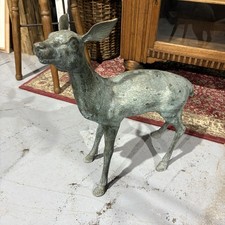 Bronzed Brass Baby Deer Statue Figure Roe Deer