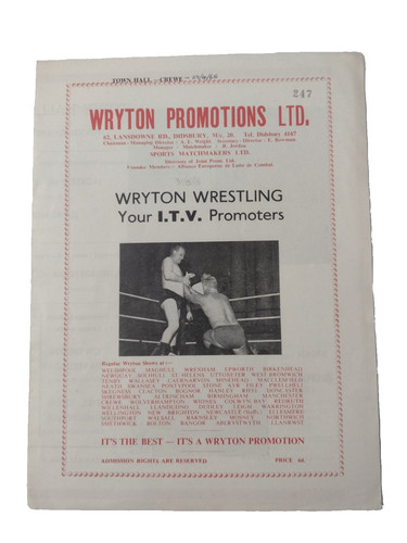1965 wrestling programme - wrestling,