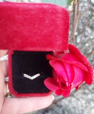 9ct Yellow Gold Cz Wishbone Ring 1.67g Just beyond a Size L (see pic)