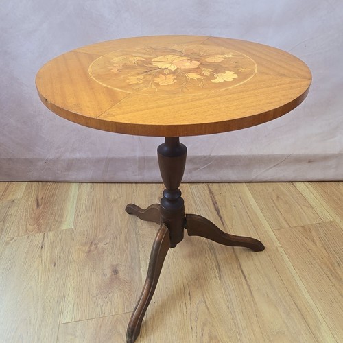 Vintage marquetry side table - marquetry,