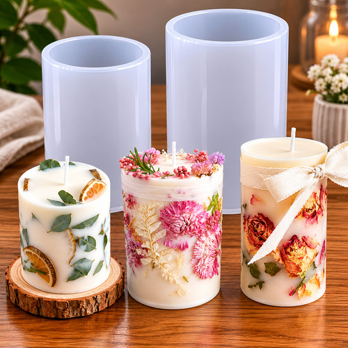 Silicone pillar candle mould - silicone,