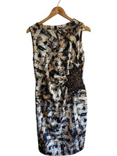 Joseph Ribkoff Dress UK 14 Women's Geometric Sequin Sleeveless