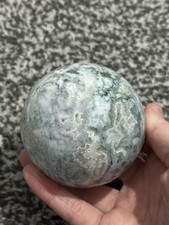 Large Moss Agate Crystal Sphere