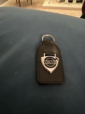 VOLVO Quality Black Real Leather Keyring 1