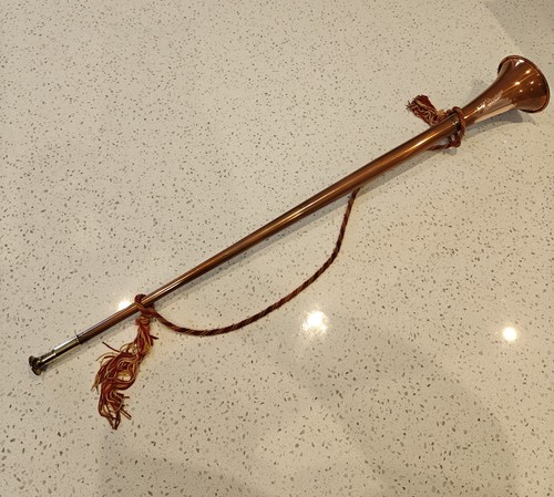 Copper and brass coaching horn - copper,