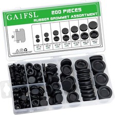 200PCS Rubber Grommet Assortment for Holes  Black Firewall Hole Plug Set for Car