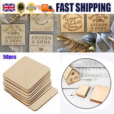 50PCS/SET Wooden Square Shape