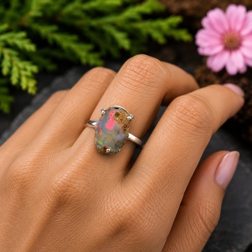 Ethiopian opal gemstone 925 - ethiopian,