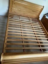 King Size Oak Sleigh Bed c/w Mattress – Excellent Condition