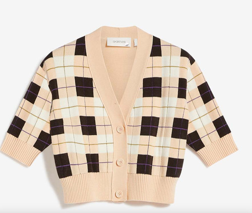 Cropped wool cardigan - , by