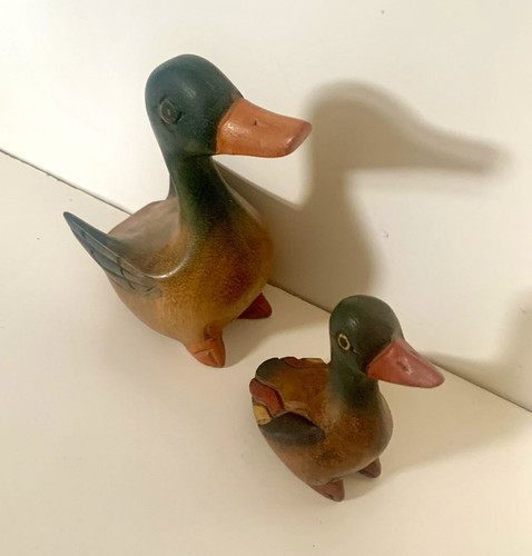 Pair vtg wooden duck - pair,