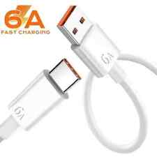 6A 120W Ultra-Fast Charger Cable + 3 Pin UK Plug Adapter Mains For Smart Phones