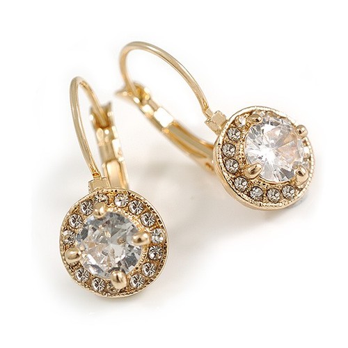 Golden halo drop earrings - golden,