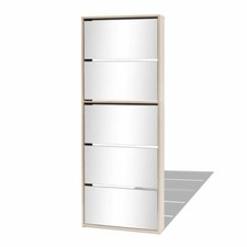2 3 4 5 Drawer Mirror Shoe Cabinet Storage Cupboard Footwear Stand Rack Organise