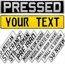 14Font Style Novelty Pressed metal number plates replica girl boy child kid name