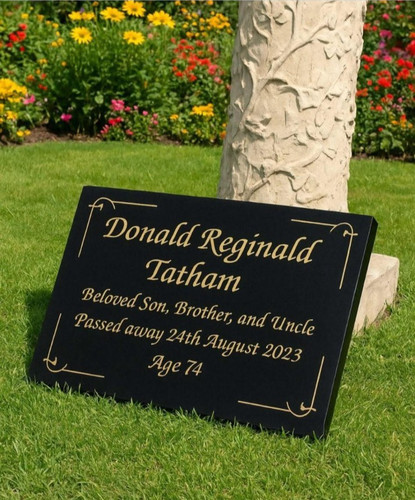 Black granite memorial - black,