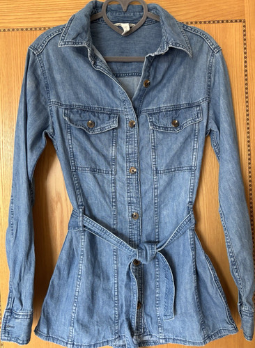 Blue denim button up - h&m, button-up