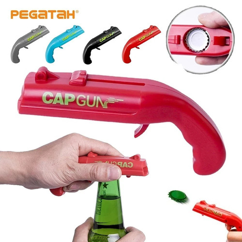 Cap gun beer bottle opener - beer,