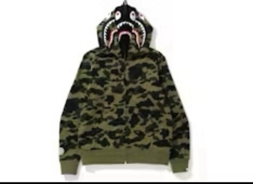 Bape 1st camo shark full - bape, zip