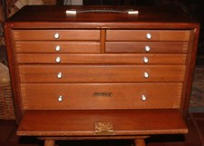 VINTAGE UNION ENGINEERS CABINET MAKERS 7 DRAW TOOL BOX JEWELLERS CRAFTERS etc