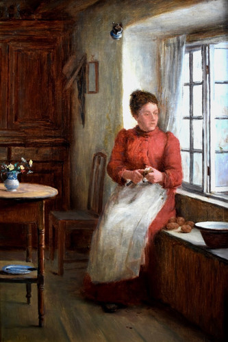 1890 scottish woman peeling - woman,