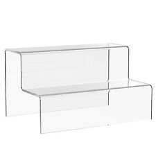 2 Step Tier Display Stand Acrylic Jewellery Riser Plastic Retail Shop Plinth