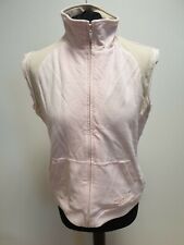 O80 WOMENS LYLE & SCOTT SCOTLAND PINK BEIGE SLEEVELESS TRACK JACKET UK L EU 40
