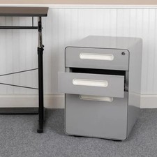 3 Drawer Filing Cabinet Grey