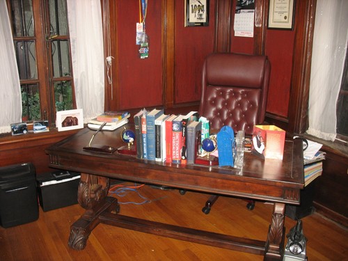 Antique wooden harp desk - wooden,