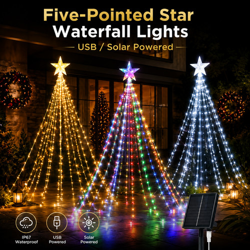 Five pointed star waterfall - five-pointed,